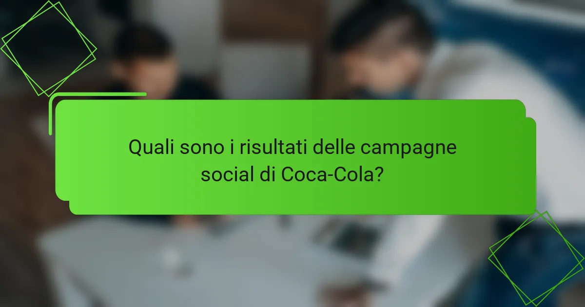 Quali sono i risultati delle campagne social di Coca-Cola?